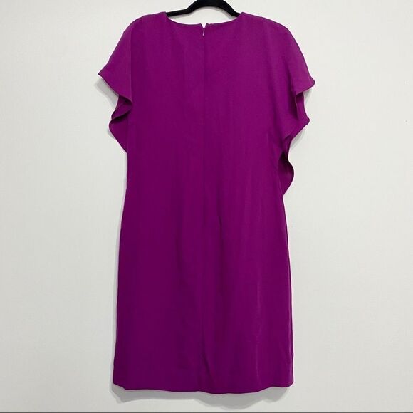 Lauren Ralph Lauren Fuchsia Dress diagonal ruffle‎ - Picture 8 of 11